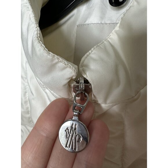 Moncler Women’s Down Puffer Vest Quitted Cream Size 2 M - Picture 6 of 12